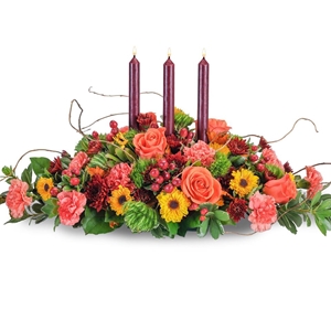 Visions of Autumn Centerpiece with Candles 