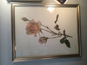 Rose Print in Gold Frame 