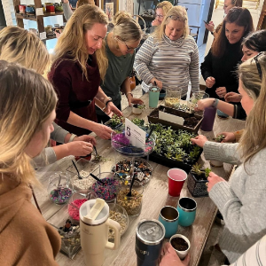 Succulent Garden Party $35 per person ladies night, womens night, party, DIY, painting with a twist, color me mine, flower workshop