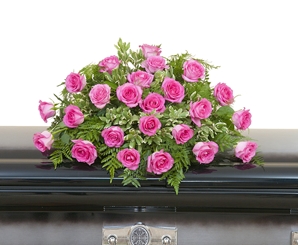 Pink Rose Casket Spray - As Shown (Deluxe) 