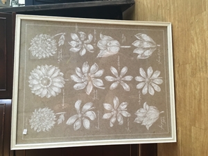 White Framed Floral Print 